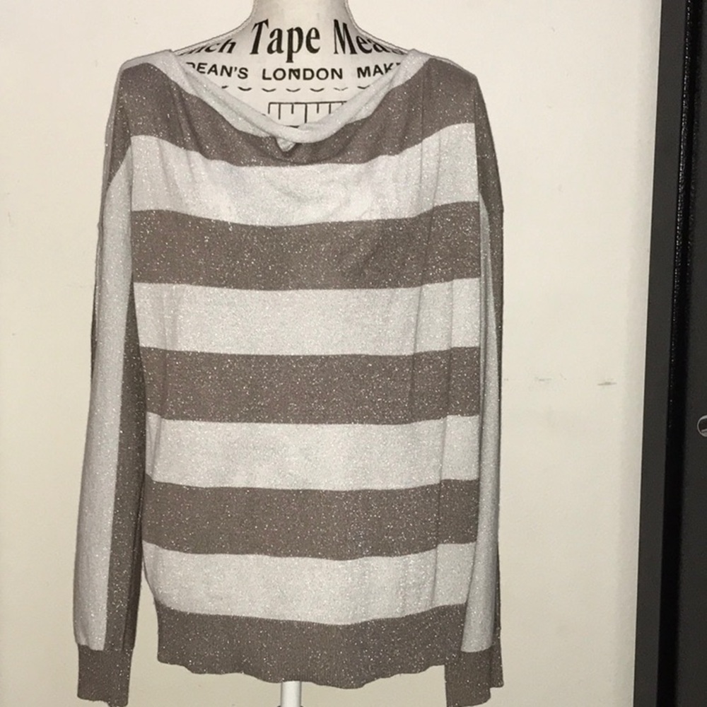 iNC scoop neck two tone glitter Sweater, size XL